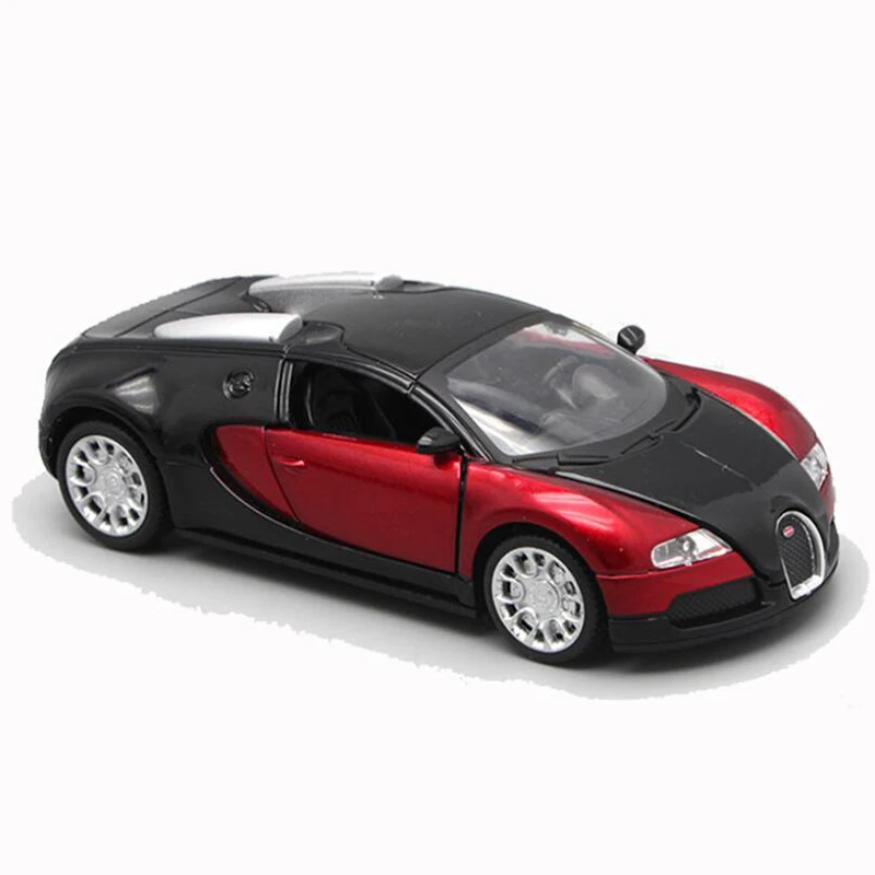 1/32 весы игрушки для детей BugattI по форме спортивного автомобиля сплав литья под давлением модель звук и свет игрушка с инерционным механизмом подарок на день рождения автомобиля