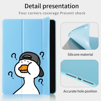 

For iPad Pro 11 2020 Funda Cute Duck iPad Case Soft Silicone Back Coque Protective Covers iPad 7th Generation Case Air 1 2 Case