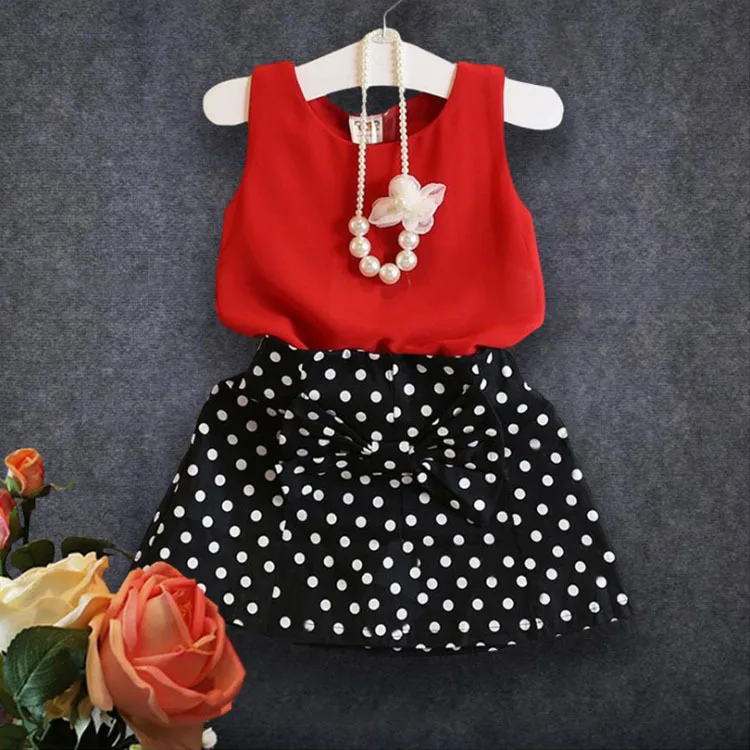 

Childrenswear New Style Summer Middle And Large GIRL'S Suit Princess Skirt Chiffon Buckling Skirt Two-Piece Set