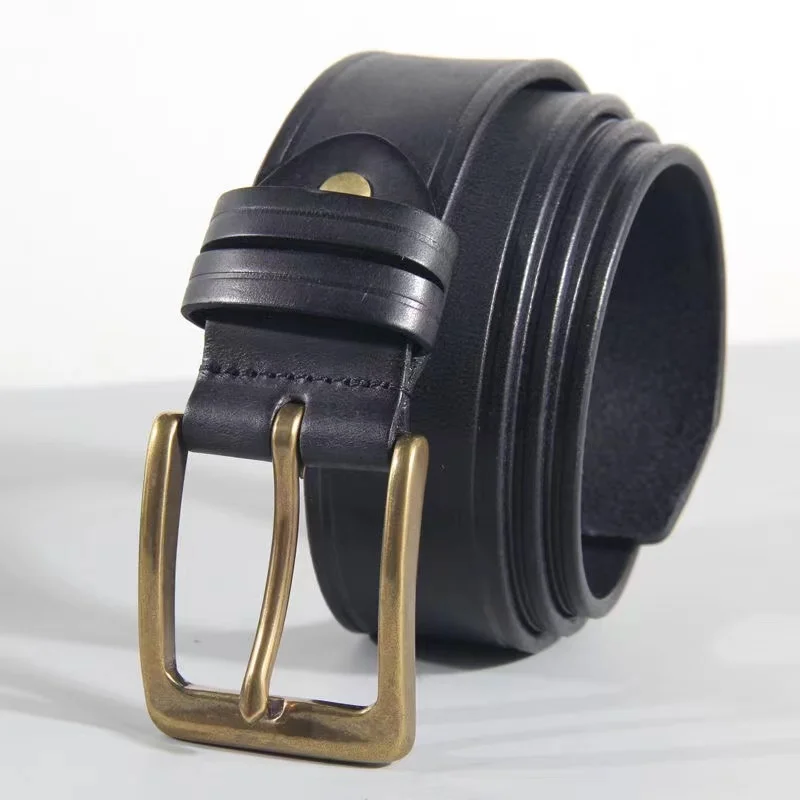 

Waistband High Quality Genuine Leather Men's Belt Luxury Designer Belts Men New Copper Buckle Strap Male Cowboy Jeans Soft Belt