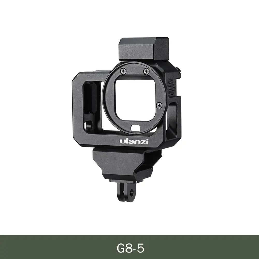 GoPro 8 Cage ULANZI G8-5 металлическая Vlog клетка для Gopro Hero 8 черная двойная камера холодного башмака клетка для микрофона светодиодный светильник с 52 мм фильтром адаптер - Цвет: GoPro 8 Cage