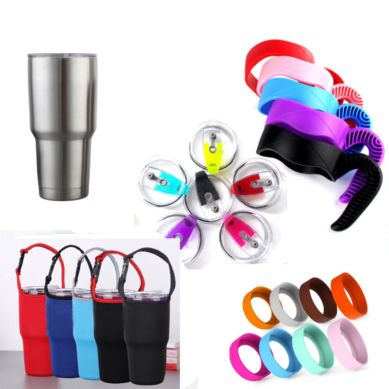 

Splash Spill Proof Lid Sealing Bottle Cover Sleeves Handles Mug Holder Bag for 30oz RTIC YETI Tumbler Water Cup