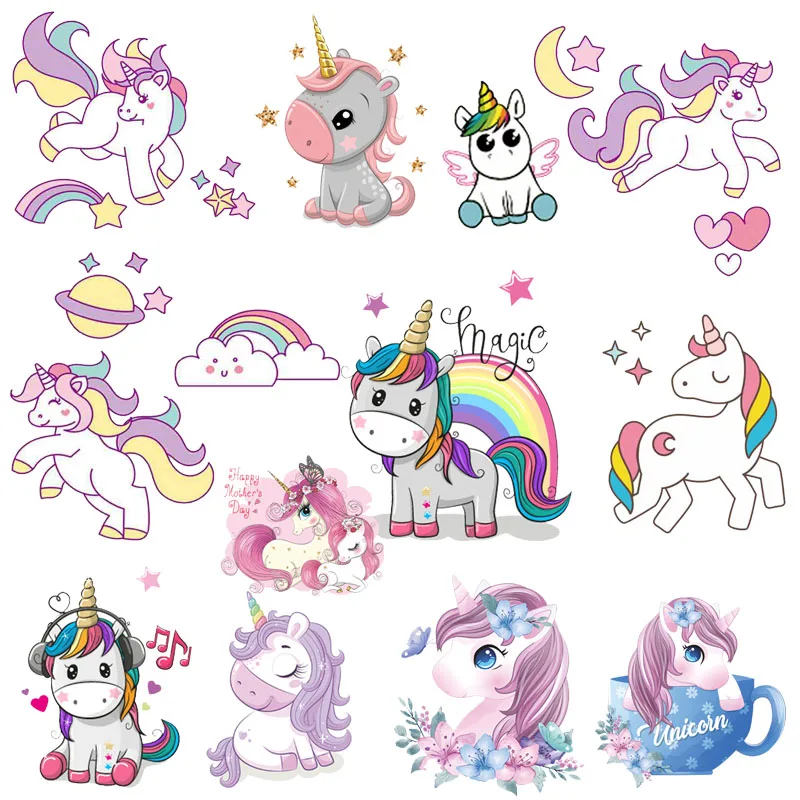 

Красивая виниловая термопередача единорога для одежды, красивые термонаклейки для одежды, аппликации для футболок своими руками