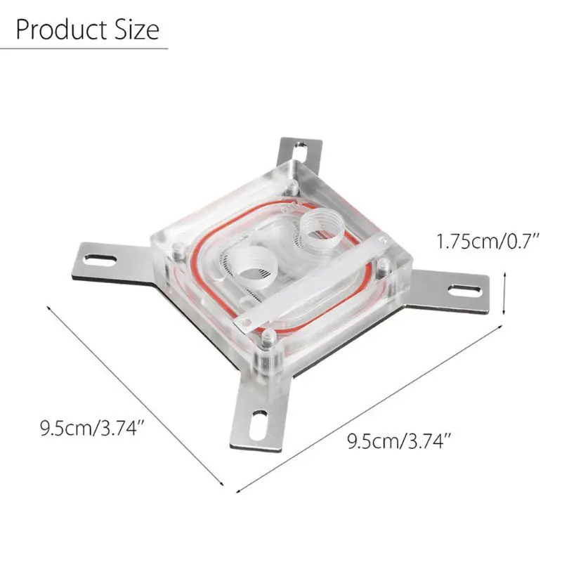 G1/4 нить водоблок акрил Медь водяного охлаждения процессор радиатор блок