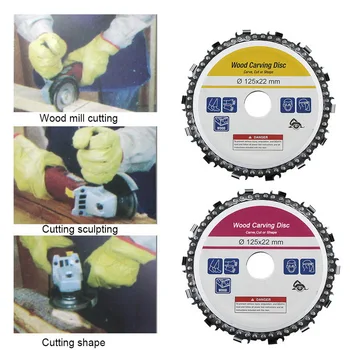

Grinder Chain Disc 5 Inch 14 Teeth 22mm Arbor Woodworking Carving Disc for 125mm Angle Grinder and Circular Saw