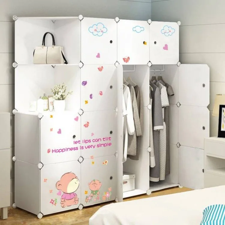 

Simple Wardrobe Minimalist Modern Economical Assembly Single Person Small Apartment Province Space Plastic Wardrobe Dormitory Ca