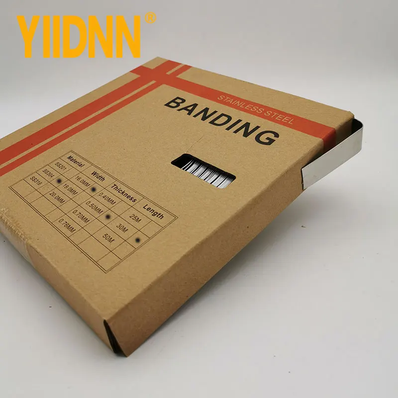 

304 Stainless Steel Bright Annealed Finish Band, 5/8" Width X 0.020" Thick, 100 Feet Roll,16mm*0.5mm*30m