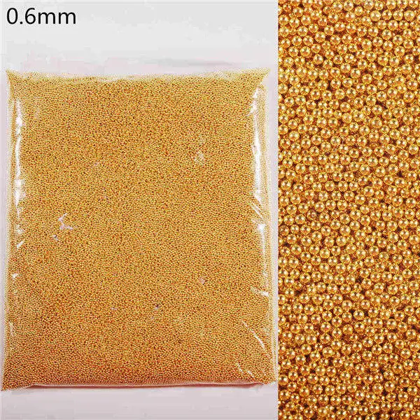 Gold 0.6mm 0,6-2,0 мм Высокое качество мини-Икра бусы из нержавеющей стали металлические заклепки розовое золото и серебро горный хрусталь DIY украшения ногтей - Цвет: Gold 0.6mm