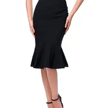 Grace Karin, Западная мода, женская мода, OL, повседневная, Русалка, облегающая бедра, юбка-карандаш, для девушек, элегантная, однотонная, высокая талия, юбки