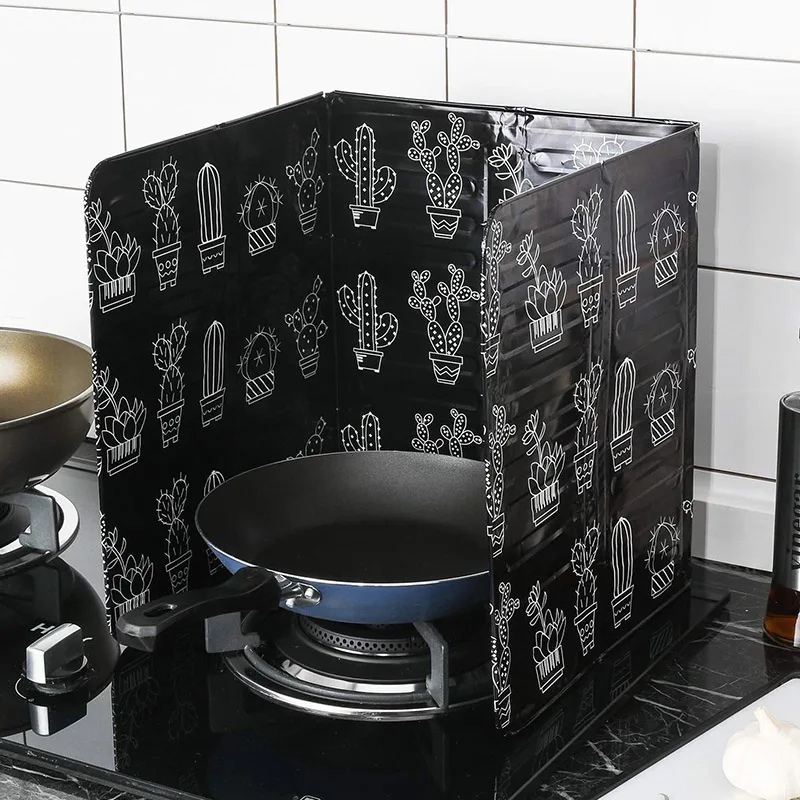 Aluminum Foldable Splatter screen Kitchen Tool Gas Stove Baffle Plate Frying Pan Oil Splash Protection Screen Kichen Accessories