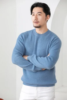 

Autumn and winter new cashmere sweater men's round collar sweater loose thick Ming same knitting sweater