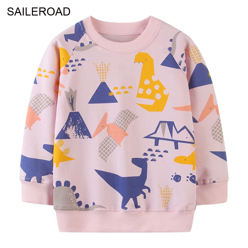

SAILEROAD Toddler Girls Sweatshirts Animal Dinosaur Kids Hoodies Sweatshirts New Little Girl Sweatshirts for Children Garment