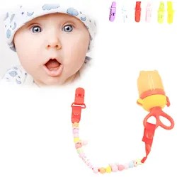 1Pcs Baby Pacifier Chain Clip Nipple Holder Pacifier Clips Pacifier Chain Clip Baby Nipple Kids Teether Beads Soother Holder