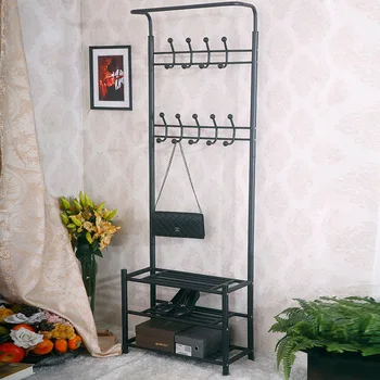 

Multifunctional coat Racks floor hanger storage wardrobe drying racks for clothing shoe hat simple iron entrance hall rack