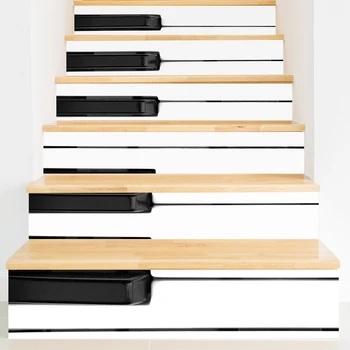 

New 6 Pcs/Set 3D Stickers Landscape Selfs-adhesive Wall Stairs Risers Stickers Mural Staircase Stickers Wallpaper Decor for Home