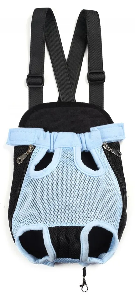 Mesh Blue Рюкзак для собак, плюшевый держатель, наплечный рюкзак для домашних животных, переносная сумка для домашних животных, нагрудная сумка с пятью отверстиями для маленьких собак - Цвет: Mesh Blue