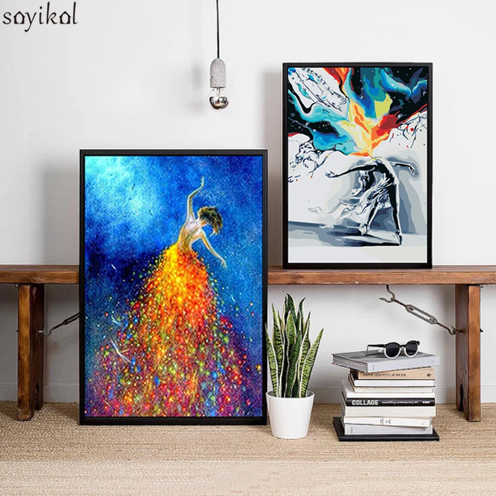 Рамка цифровая DIY масляная краска ing по номерам Umbrella Wall Art Краска Canvas для рисования