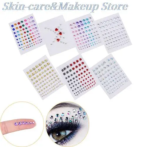2021 Fashion Tattoo Diamond Makeup Eyeliner Eyeshadow Face Sticker Jewel Eyes Girl's Crystal | Красота и здоровье