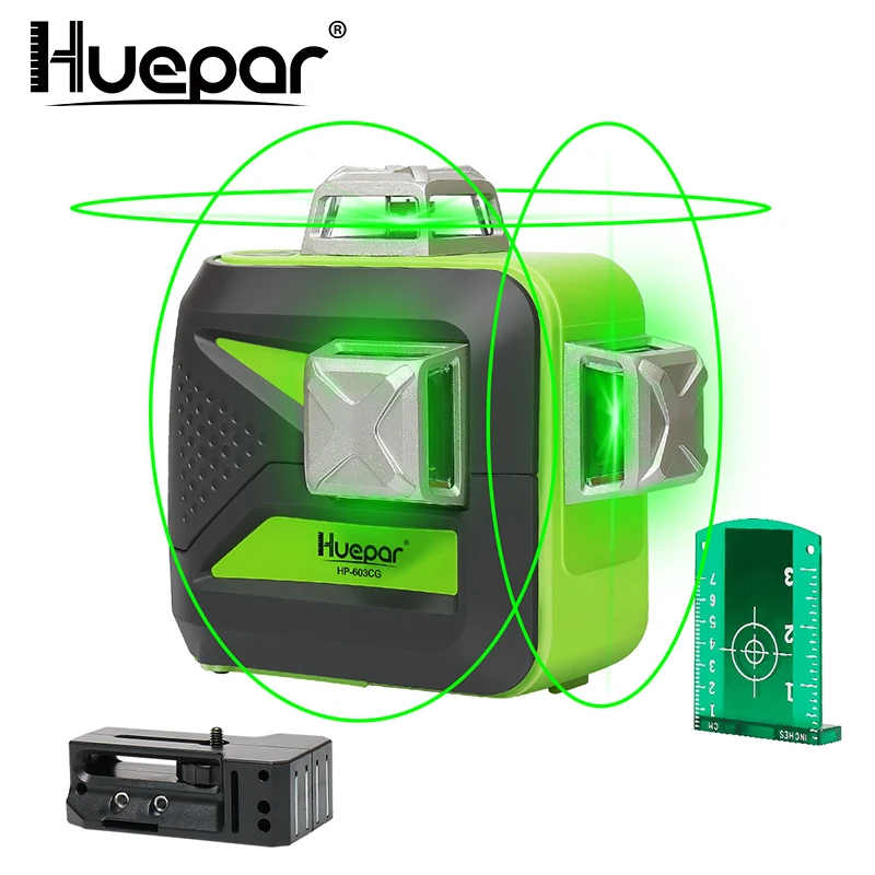 Huepar бренд 8/12 линий 3D LD диодный лазерный уровень самонивелирующийся 360 горизонтальный вертикальный крест супер мощный зеленый лазерный луч - Цвет: 603CG
