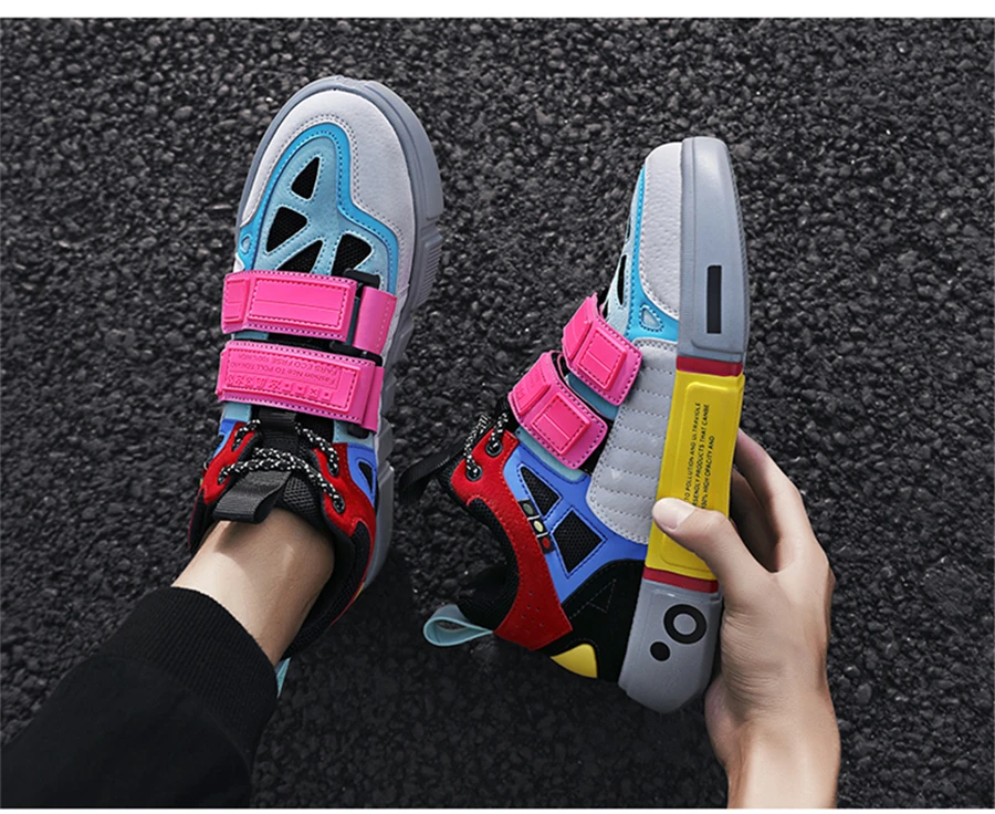 CREDRIZK/модные мужские кроссовки; трендовая спортивная обувь на липучке; zapatillas hombre Deportiva; кроссовки для бега; Basket Homme; брендовые кроссовки