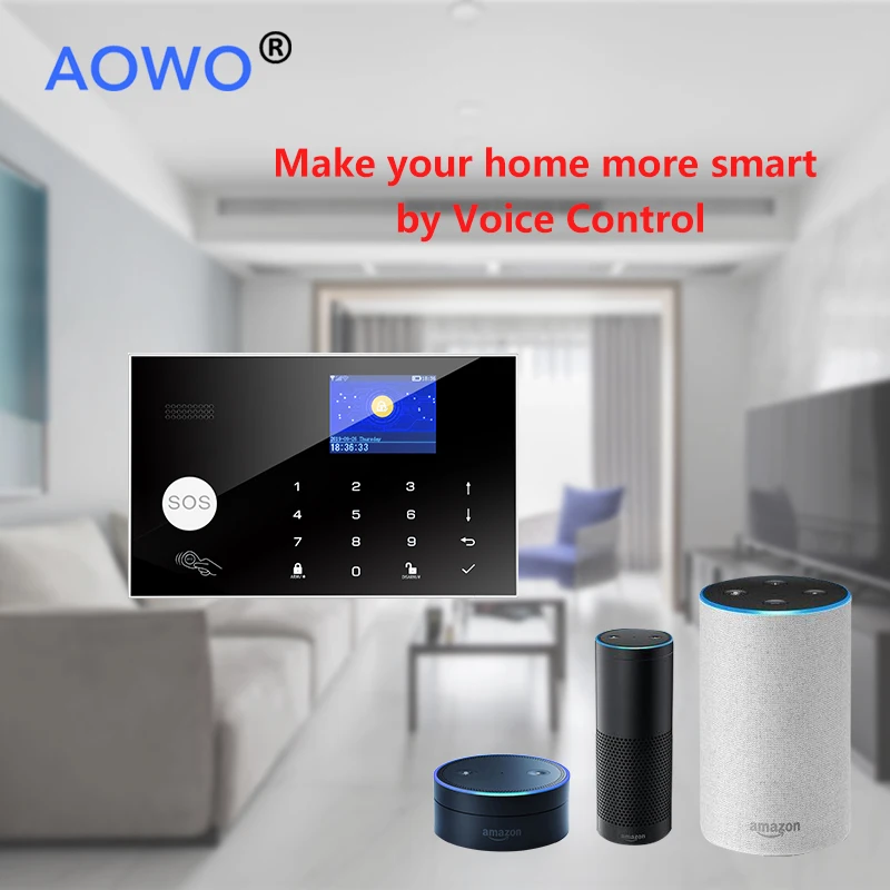 Wi-Fi GSM охранная сигнализация с умным приложением Tuya сенсорной клавиатурой Amazon Alexa Google Home Голосовое управление Мониторинг IP камеры