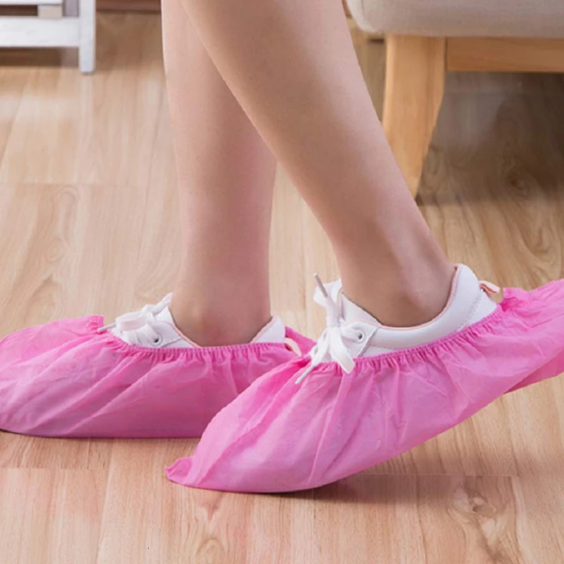 100 Disposable Shoe Sheaths Shoes Cover With Thick Non woven Overshoes