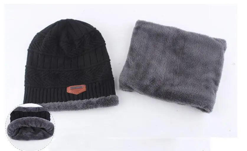 Зимние шапки для мужчин Skullies Beanie шапка зимняя шапка мужской женский шерстяной шарф шапка s Набор Балаклава маска Knitted шапка вязаная шапка