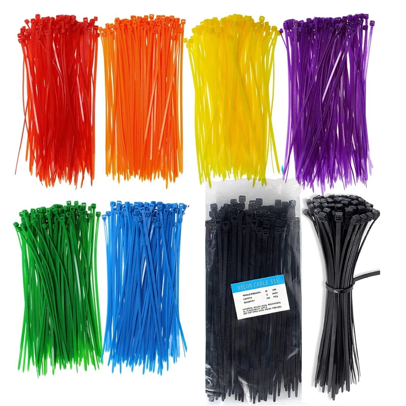 100pcs 3x100mm Width 2.5mm Plastic Nylon Cable Ties Tie Wire Wraps Choose Colour 