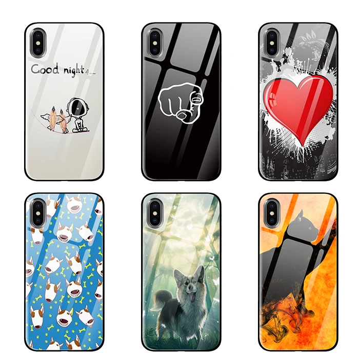 Переносная кошка собака для iPhone 5 5S SE 6 6s 7 8 Plus X XS Max XR закаленное стекло телефонные чехлы
