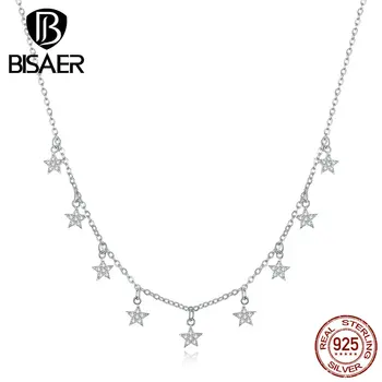 

New Arrival 925 Sterling silver Dazzling Star Necklace Cubic Zircon Pendant Necklaces for Women Sterling Silver Jewelry HVN116