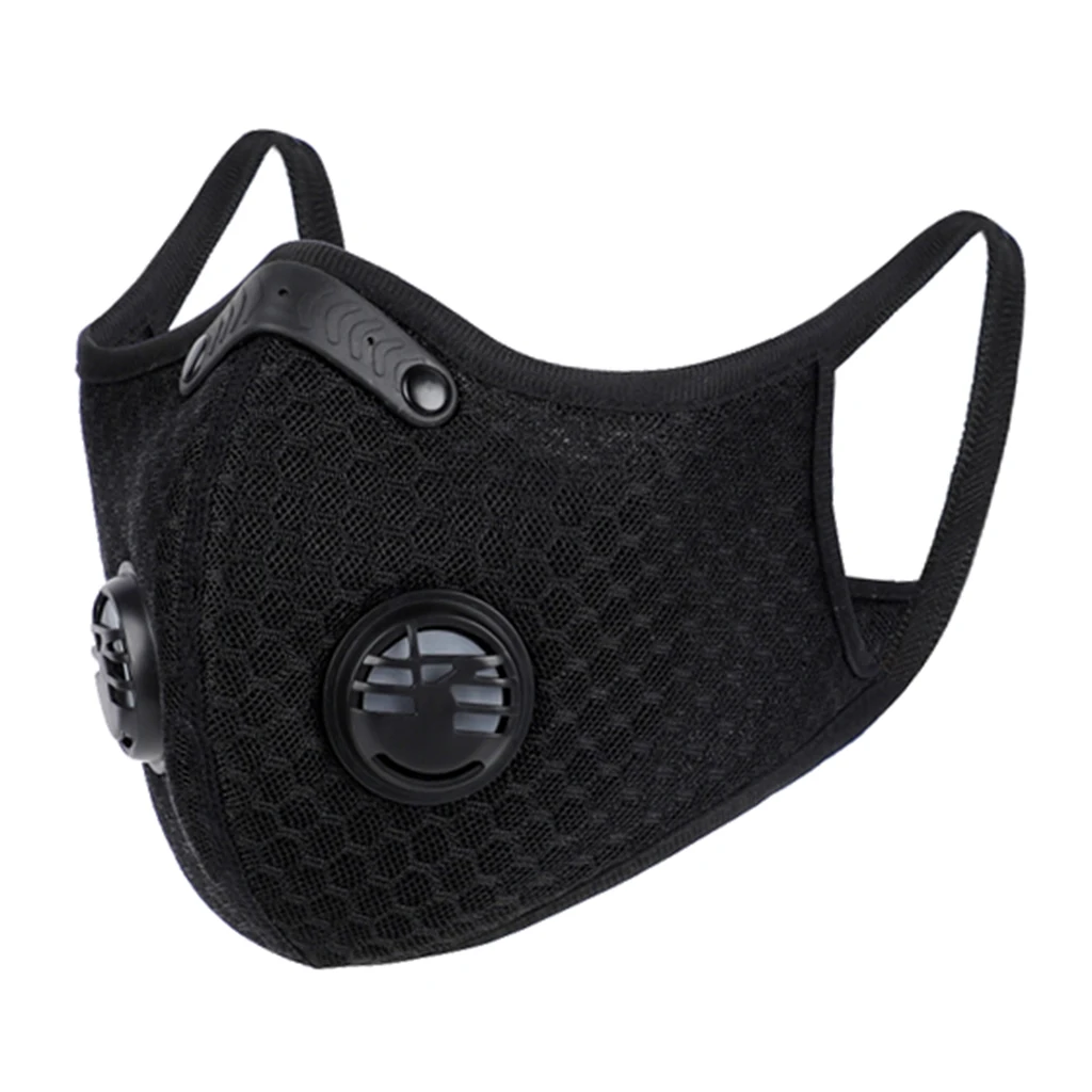 Cycling Face Mask Outdoor Sports Anti Dust Gas Activated Carbon Filter Half Face Mask Breatheable Durable Black Orange