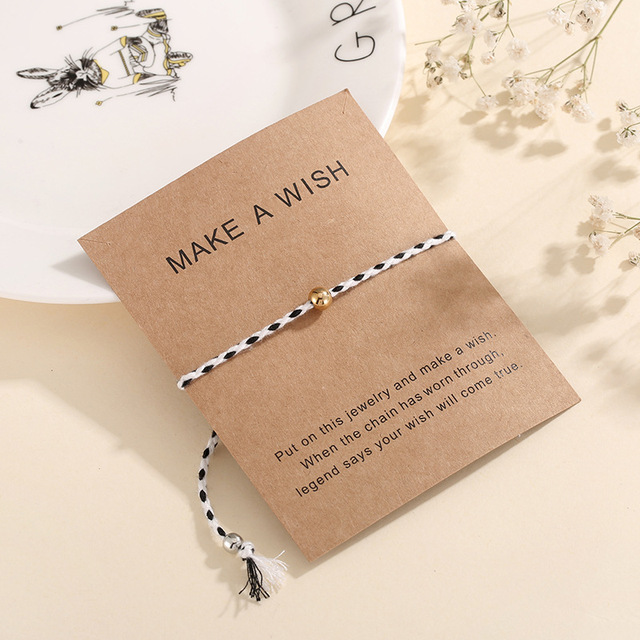 Steel Palm Hollow Love Heart Beads Charm Bracelet For Women Men Lucky String Rope Make a Wish Card Adjustable Bracelet