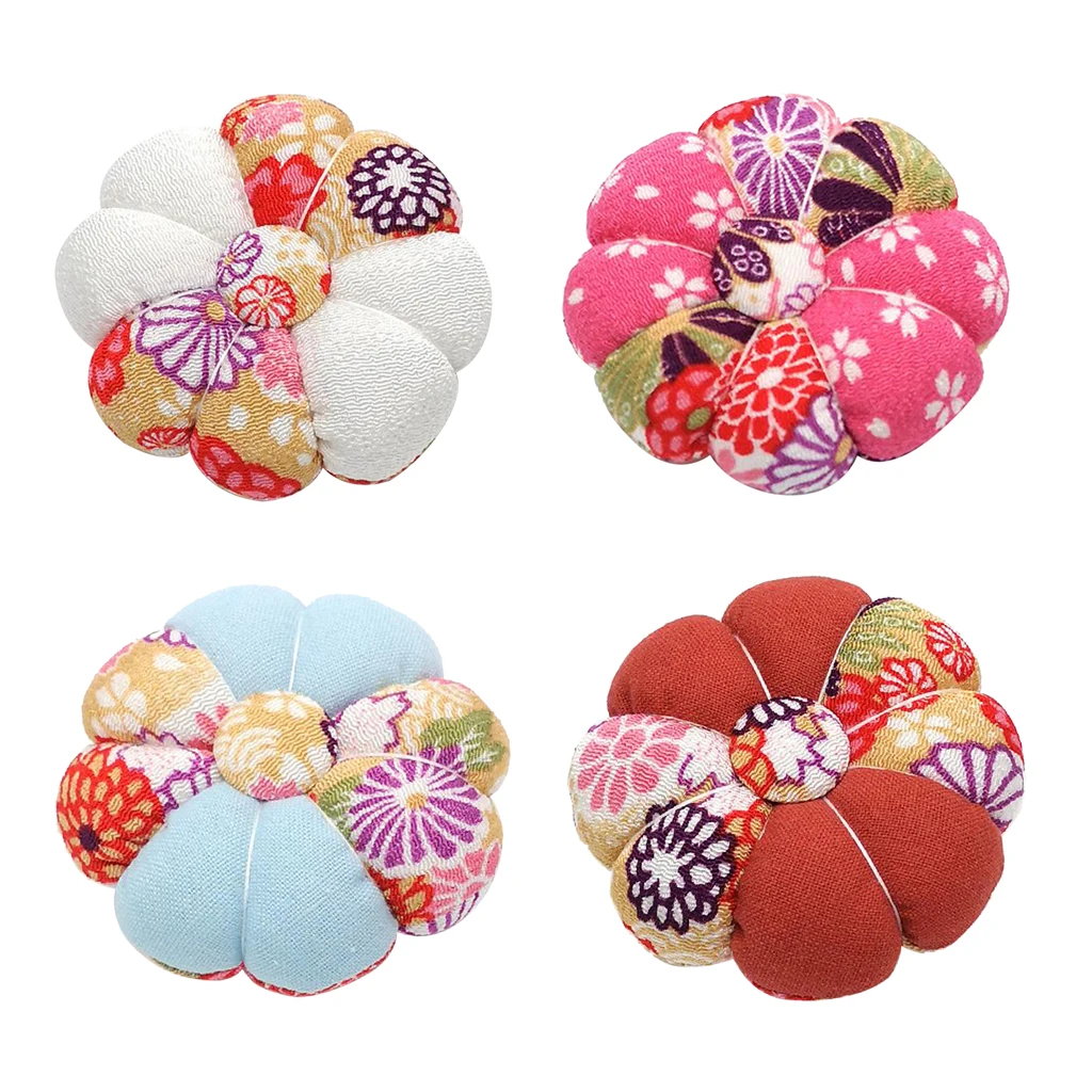Wrist Pin Cushion Printed Pumpkin Wrist Band Pin Cushions Wearable Needle Pincushions for Sewing (Flower Pattern )