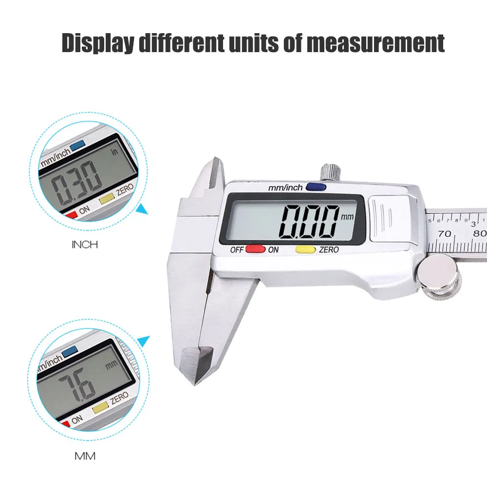 Нержавеющая сталь цифровой штангенциркуль с нониусом, 6 дюймов Электронный штангенциркуль 150 мм суппорт микрометр цифровой Линейка, измерительный инструмент