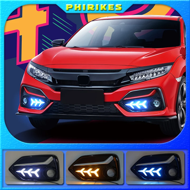 2 шт. для Honda CIVIC хэтчбек 2020 2021 дневные ходовые огни светильник светодиодный DRL