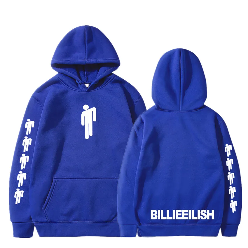 Blue15 Новая горячая Billie Eilish Толстовка Мужская Черная хлопковая толстовка пара Billie Eilish Толстовка простая сохраняющая тепло Женская/Мужская толстовка одежда - Цвет: Blue15