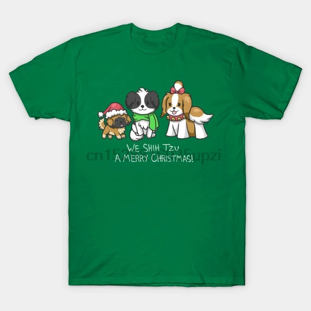 Мужская футболка Shih Tzu a Merry Christmas wo футболки Топ | одежда