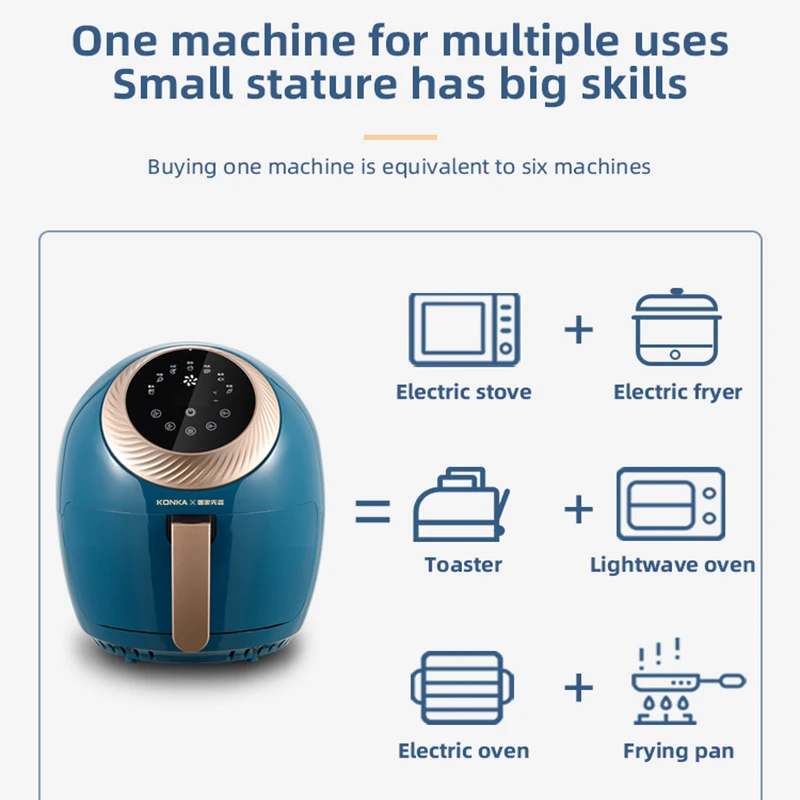 New Type Multi-Function 3.5L Air Fryer Household  Smoke-Free No-oil Electric Fryer Intelligent Set Timing Fryer 5
