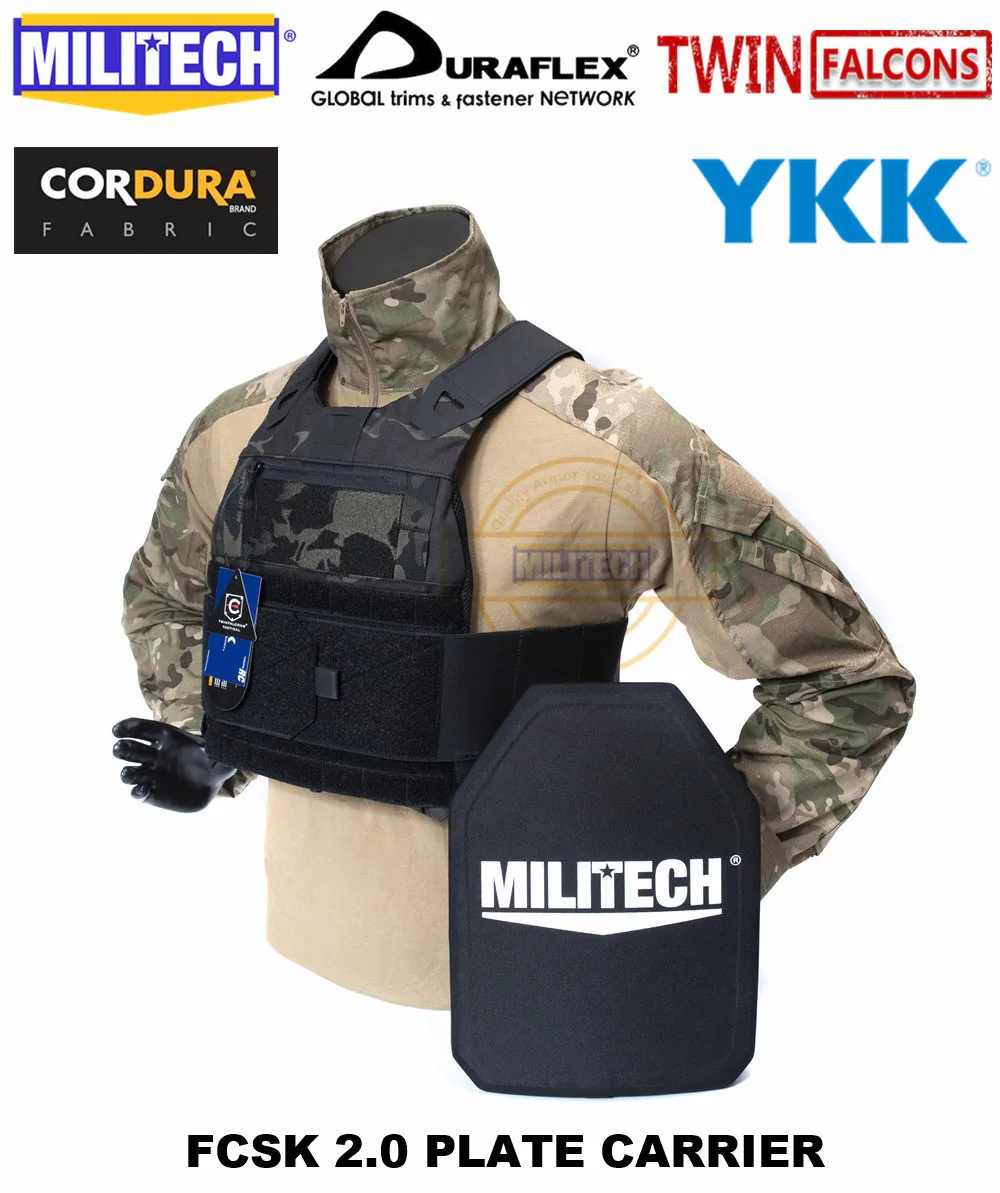 MILITECH TW FCSK 2,0 мультикам черный Расширенный Slickster CQC Ferro Plate Carrier военный боевой тактический жилет бронежилет