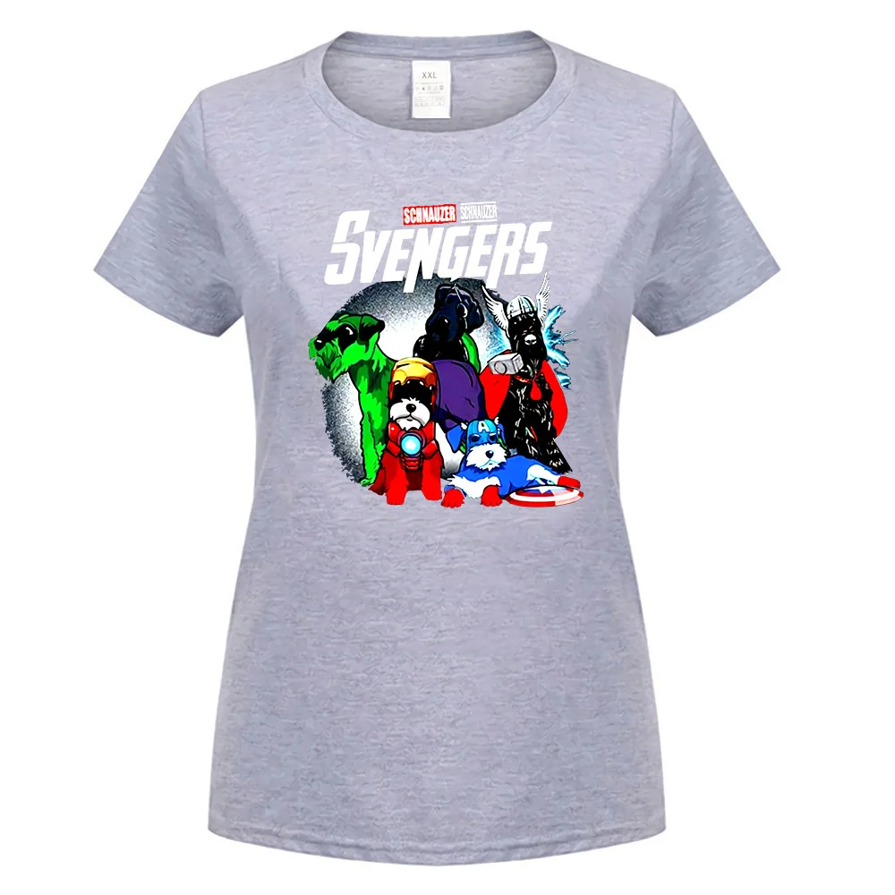 Мстители эндгейм Шнауцер Svengers футболка "Squad" черный хлопок мужская S-6Xl футболка Винтажная Футболка - Цвет: women gray