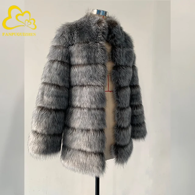 Fanpuguizhen S-3XL Winter Luxe Faux Vos Bontjas Slanke Lange Hoge Kwaliteit Faux Fur Jas Vrouwen Thicken Warm Nep Bont AliExpress Dames Kleding