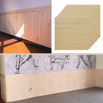 

3D Wall Stickers Self Adhesive 3D Wallpaper Background Wall Home Decor Stickers Wood Grain Living Room Wall Sticker