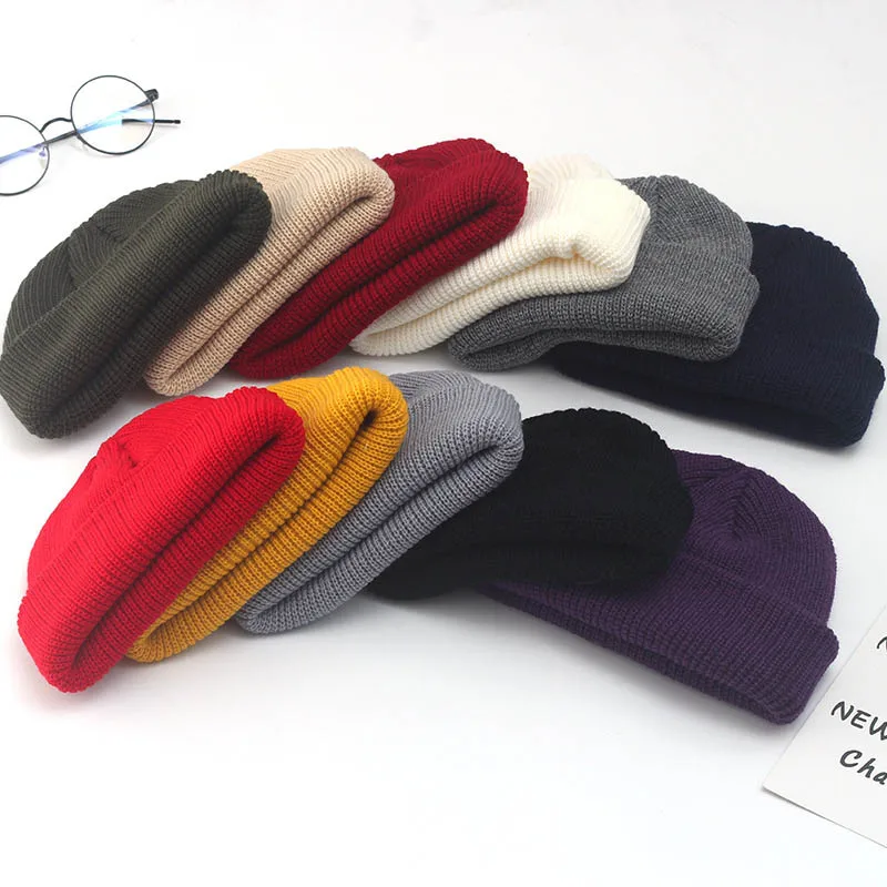 

Simplicity Knitted Wool Cap Landlord Hat Woollen Yarn Solid Color Stylish Beanie Dome Shape Unisex Style Warm Winter Chapeau