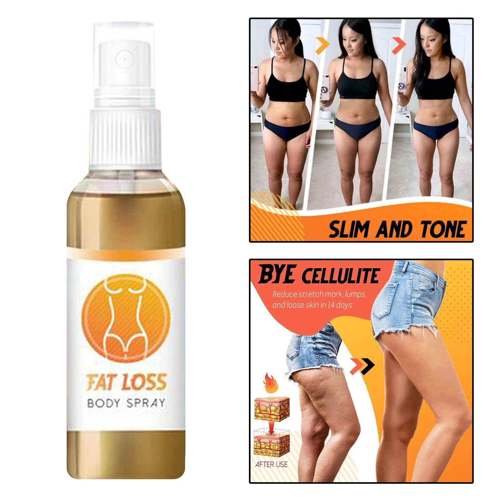 Slimming Spray Essential oil Spray Organic for Body Knee Buttocks Abdomen Belly Fat Burner Weight Loss Products Fast Fat Burning