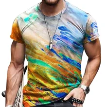 Camiseta con estampado 3D para hombre, camiseta de manga corta con cuello redondo y estampado de grafiti en Color, estilo Hip Hop, informal, a la moda, XXS 6XL, 2021