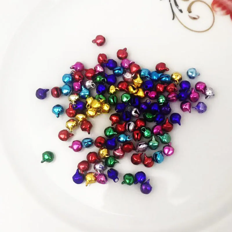 100 шт 6 мм мини-колокольчики алюминиевые свободные бусины маленькие для праздника вечерние украшения/украшения рождественской елки/DIY ремесла аксессуары