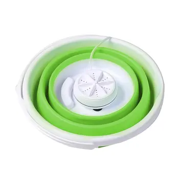 

Mini Ultrasonic Washing Machine Portable Automatic Turbo Electric Roller Rotating Washer Equipment Essential for Home Travel