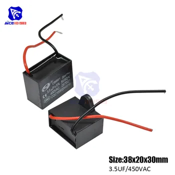 

diymore CBB61 AC 450V 3.5μF±5% Capacitance 50/60Hz 2 Wires Running Capacitor for Air Conditioner Fan Motor