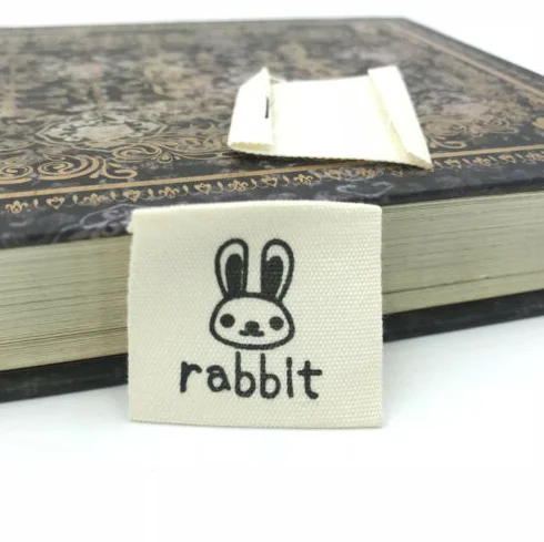 Rabbit -100PCS DIY 100 шт. тканевая бирка моющиеся одежда тканые ярлыки аксессуары для шитья - Цвет: Rabbit -100PCS