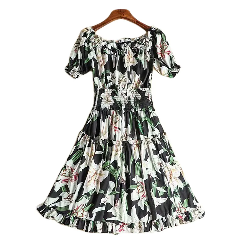 Мини-платье в стиле бохо, Пляжное, высокое качество, новая женская мода, для работы, вечерние, сексуальные, косой воротник, винтажное, элегантное, шикарное, цветочный принт, платья - Цвет: Mu lti